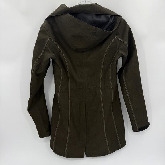 KERRITS Womens Riding Barn Jacket Size XS Hood Vent Full Zip Brown Equestrian - Picture 5 of 13